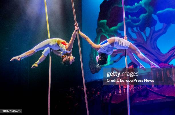 Dancers during the presentation of the magic of Circo Price at Christmas, at the Teatro Circo Price, on 22 November, 2023 in Madrid, Spain. The...