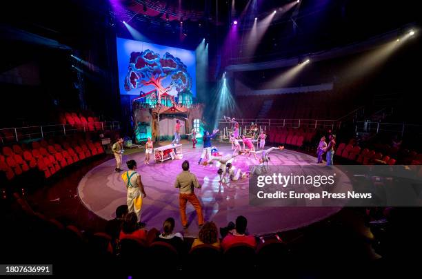 Dancers during the presentation of the magic of Circo Price at Christmas, at the Teatro Circo Price, on 22 November, 2023 in Madrid, Spain. The...