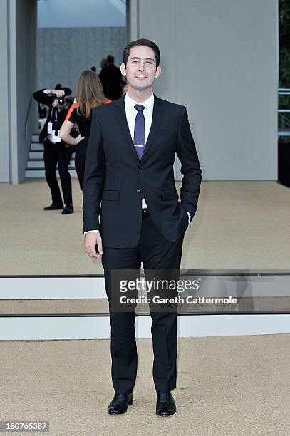 Kevin Systrom arrives at Burberry Prorsum Womenswear Spring/Summer 2014 show during London Fashion Week at Kensington Gardens on September 16, 2013...