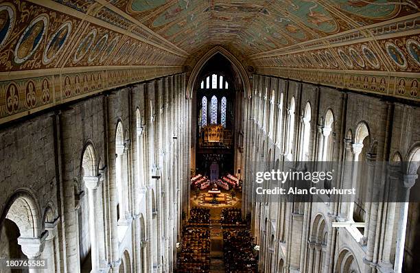 General view of the Sir Henry Cecil memorial service at Ely Cathedral on September 16, 2013 in Ely, England.