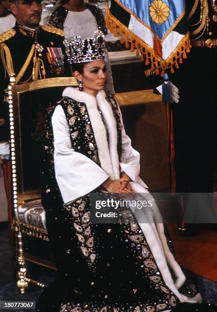 Picture shot on October 26, 1967 during the coronation ceremony of Mohammed Reza Pahlavi as Shah of Iran of his wife Princess Farah Diba.