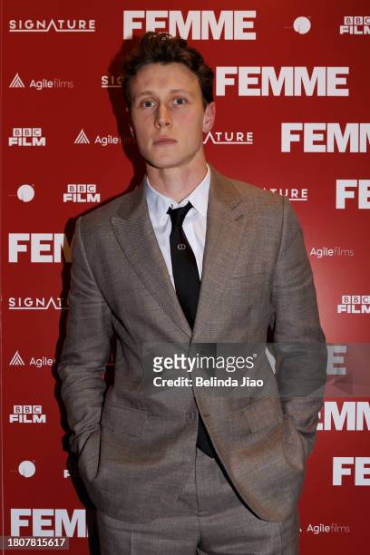George MacKay attends the "Femme" Gala Screening at Rio Dalston on November 28, 2023 in London, England.