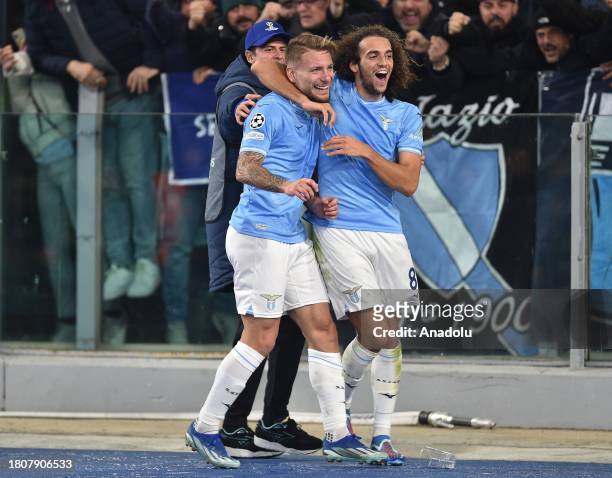 November 28 : Ciro Immobile of SS Lazio celebrates after scores a goal during the UEFA Champions League group E soccer match between SS Lazio and...