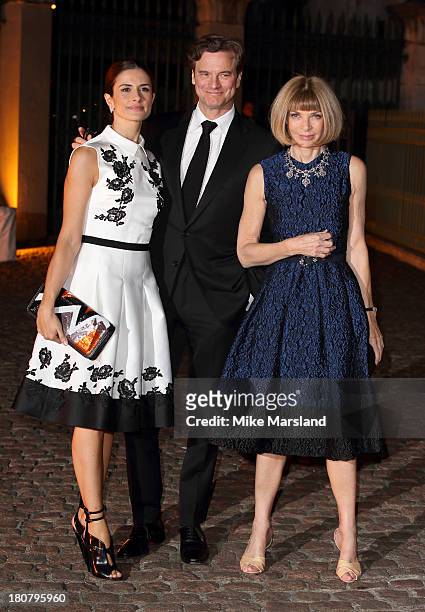 Colin Firth; Livia Firth and Anna Wintour attend an evening celebrating with The Global Fund featuring the first green carpet challenge at Apsley...
