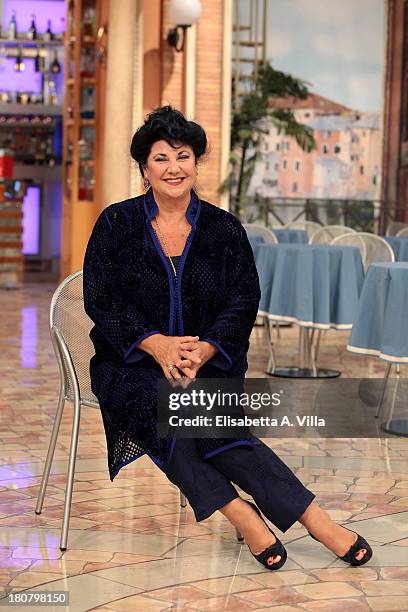 Presenter Marisa Laurito attends 'I Fatti Vostri' TV Show photocall at RAI Studios on September 16, 2013 in Rome, Italy.