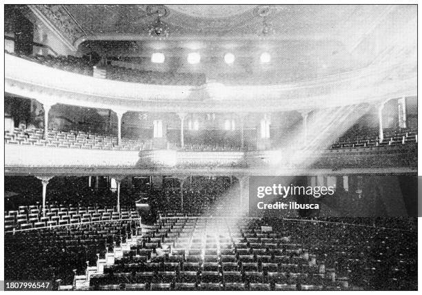 antique image of hampden county, massachusetts: gilmore's opera house, springfield - opera house stock illustrations