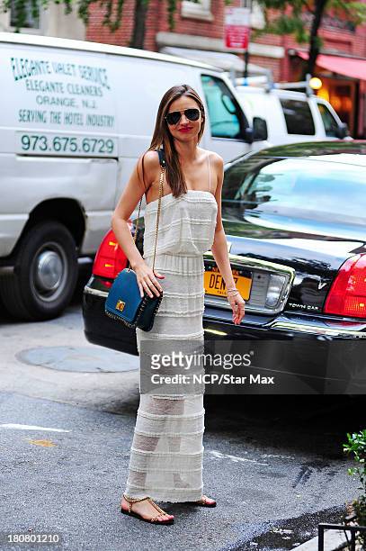 Model Miranda Kerr is seen on September 16, 2013 in New York City.