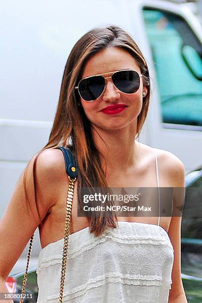 Model Miranda Kerr is seen on September 16, 2013 in New York City.