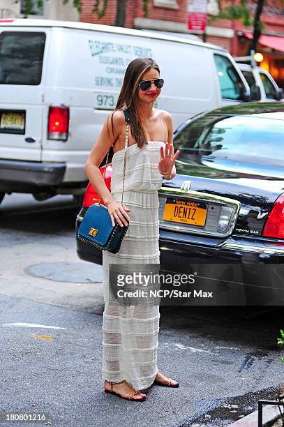 Model Miranda Kerr is seen on September 16, 2013 in New York City.