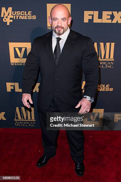 Bodybuilder Branch Warren attends the "Generation Iron" New York Premiere at AMC Regal Union Square on September 16, 2013 in New York City.