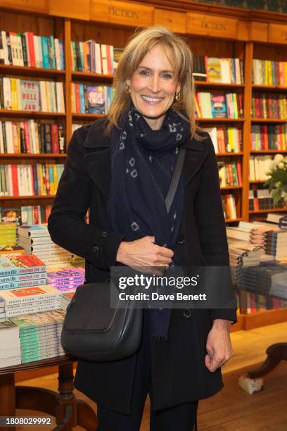 Santa Montefiore attends the launch of new book "The Witch's Daughter" by Imogen Edwards-Jones at Daunt Books on November 28, 2023 in London, England.