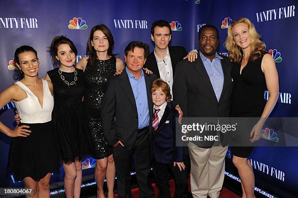 Vanity Fair Toast the 2013 Launch" -- Pictured: Ana Nogueira, Juliette Goglia, Betsy Brandt, Michael J. Fox, Conor Romero, Jack Gore, Wendell Pierce,...