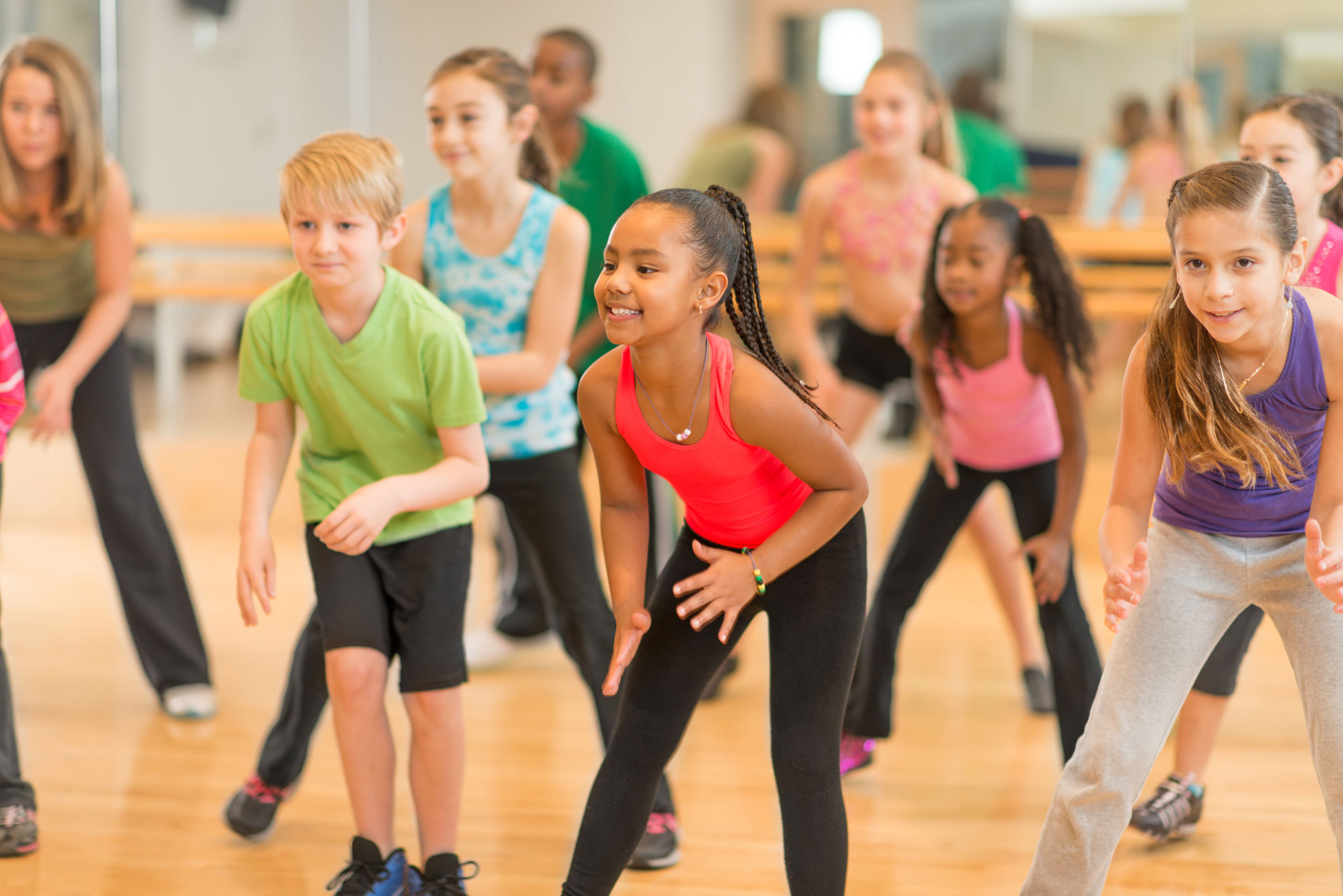 children exercising