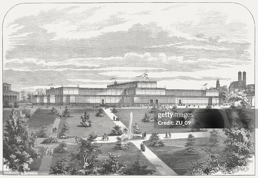 1th German Industrial Exhibition in Munich, 1854, published in 1854