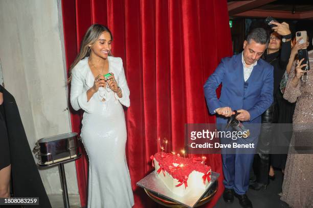 Eshita Kabra-Davies attends a party to celebrate the 4th birthday of fashion rental app By Rotation at Geode on November 28, 2023 in London, England.