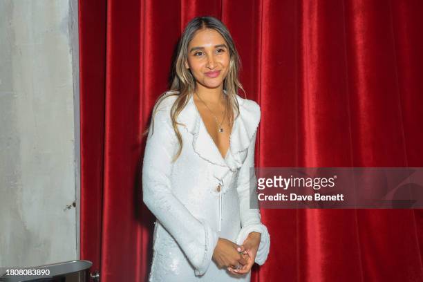 Eshita Kabra-Davies attends a party to celebrate the 4th birthday of fashion rental app By Rotation at Geode on November 28, 2023 in London, England.