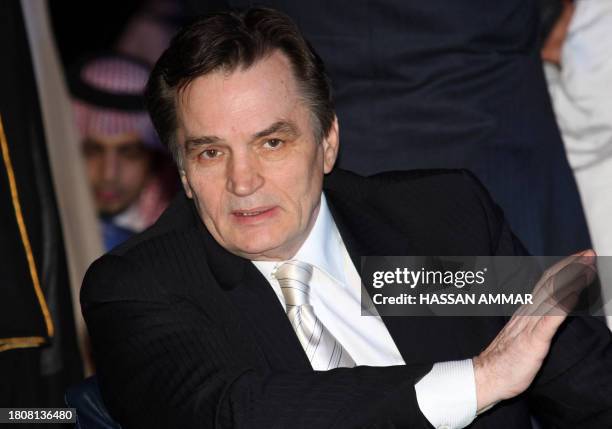 Haris Silajdzic, member of the Bosnian Presidency, attends the Jeddah Economic Forum in the Red Sea port city of Jeddah on February 23, 2008. The...