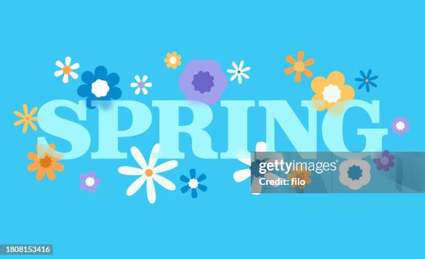spring flowers modern background - vernal-equinox stock illustrations