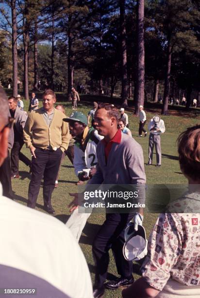 Arnold Palmer looks on during the 1964 Masters Tournament at Augusta National Golf Club in April, 1964 in Augusta, Georgia.