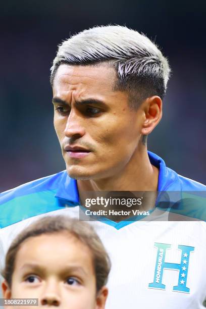 Andy Najar of Honduras looks on during the CONCACAF Nations League quarterfinals second leg match between Mexico and Honduras at Azteca Stadium on...