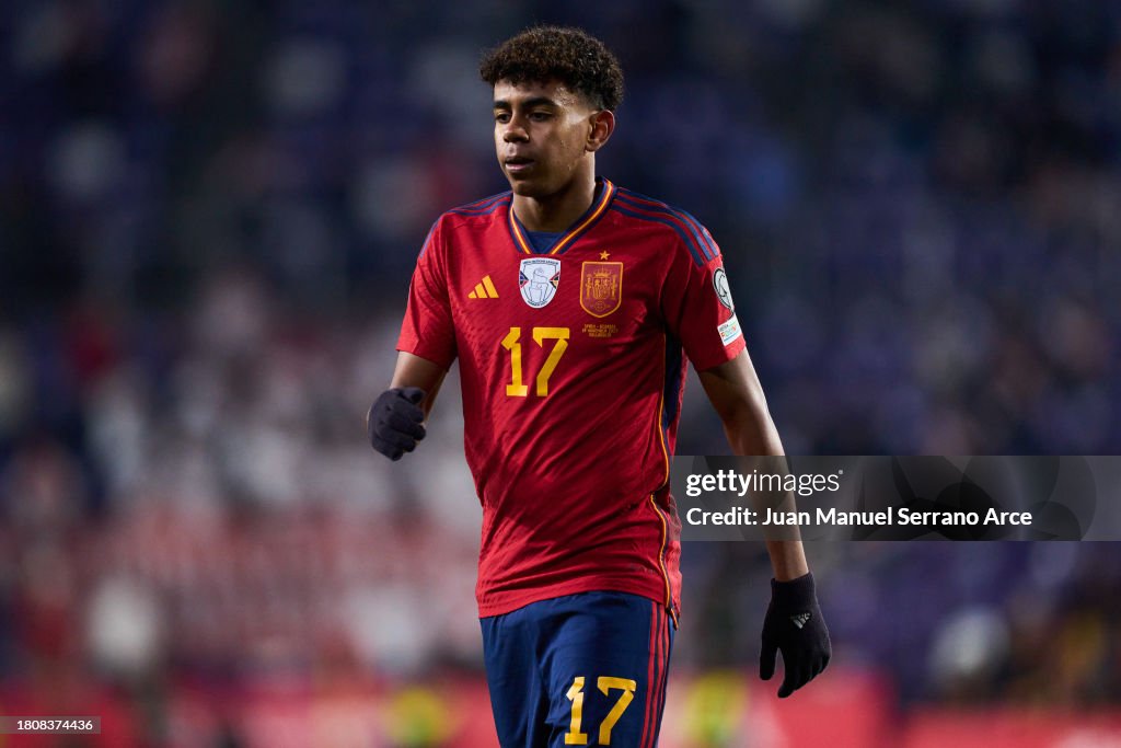 Lamine Yamal of Spain looks on during the UEFA EURO 2025 European