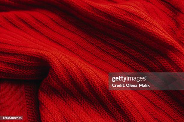 texture of knitted red sweater. flat lay style - tank top stock pictures, royalty-free photos & images