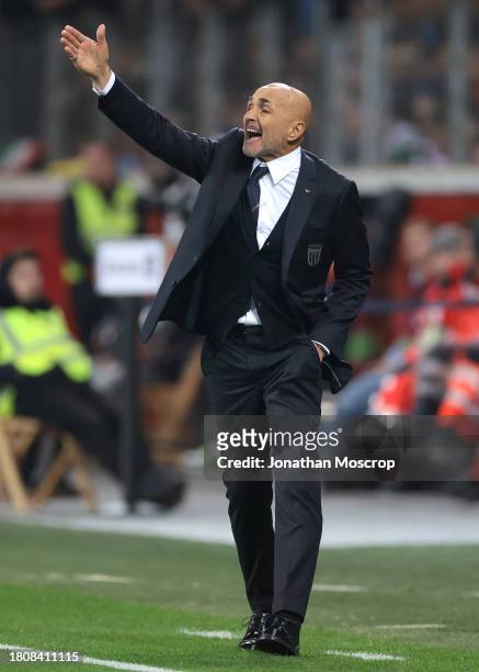 Luciano Spalletti Head coach of Italy during the UEFA EURO 2024 European qualifier match between Ukraine and Italy at BayArena on November 20, 2023...
