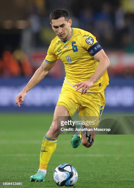 Taras Stepanenko of Ukraine during the UEFA EURO 2024 European qualifier match between Ukraine and Italy at BayArena on November 20, 2023 in...