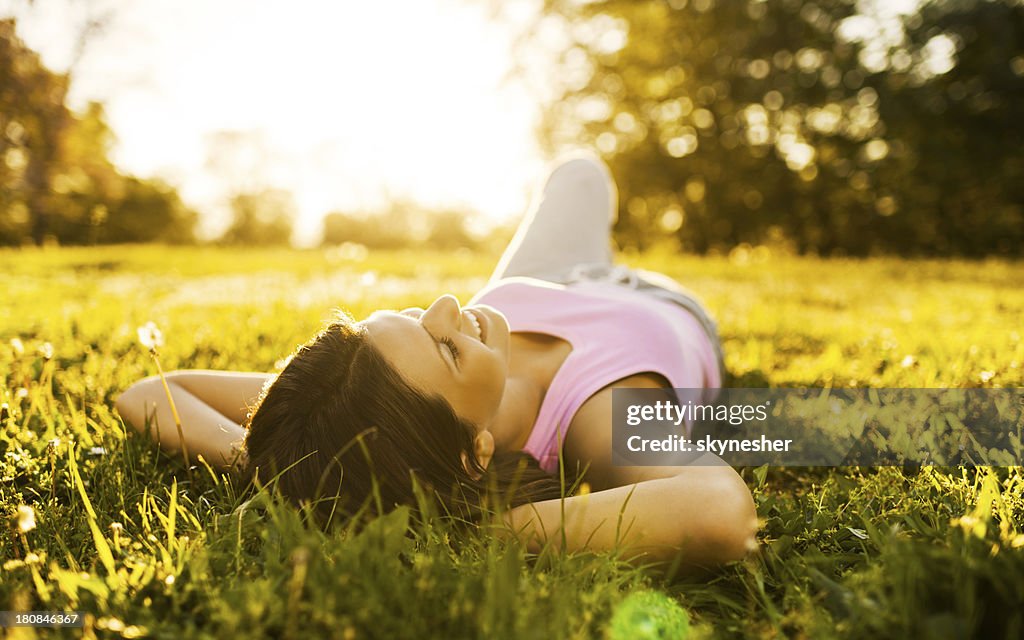 Teenage girl relaxing.