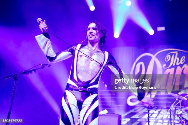 Justin Hawkins of The Darkness performs in concert at AB, Ancienne Belgique on November 22, 2023 in Brussels, Belgium.