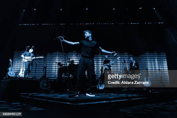 Pablo Alboran performs on stage at WiZink Center on November 22, 2023 in Madrid, Spain.