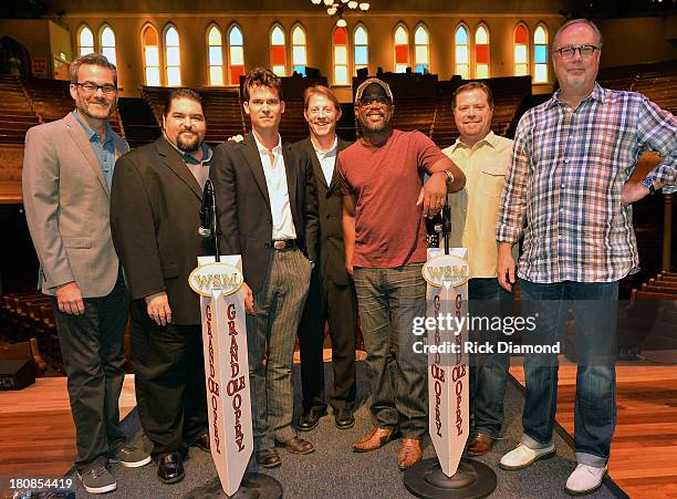 Gaylord Entertainment's Steve Buchana, SESAC's Tim Fink, co-writer Ketch Secor, BMI's Clay Bradley, Darius Rucker, Frank Rogers Seagayle Publishing...