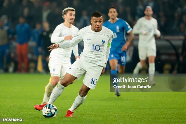 Kylian Mbappe of France in action during the UEFA EURO 2024 European qualifier match between Greece and France at OPAP Arena, Agia Sofia Stadium on...