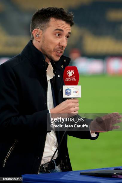 Thomas Mekhiche comments for TF1 the UEFA EURO 2024 European qualifier match between Greece and France at OPAP Arena, Agia Sofia Stadium on November...