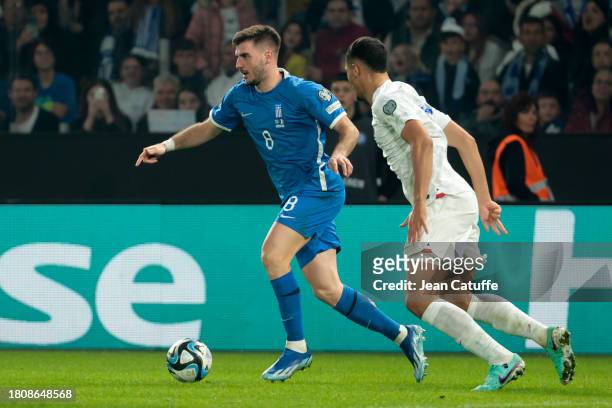 Fotis Ioannidis of Greece in action during the UEFA EURO 2024 European qualifier match between Greece and France at OPAP Arena, Agia Sofia Stadium on...