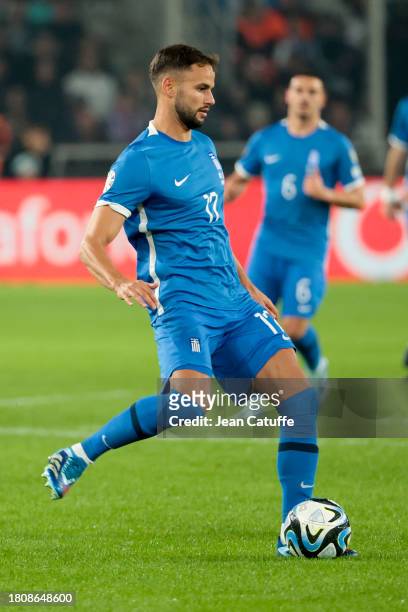 Pantelis Hatzidiakos of Greece in action during the UEFA EURO 2024 European qualifier match between Greece and France at OPAP Arena, Agia Sofia...