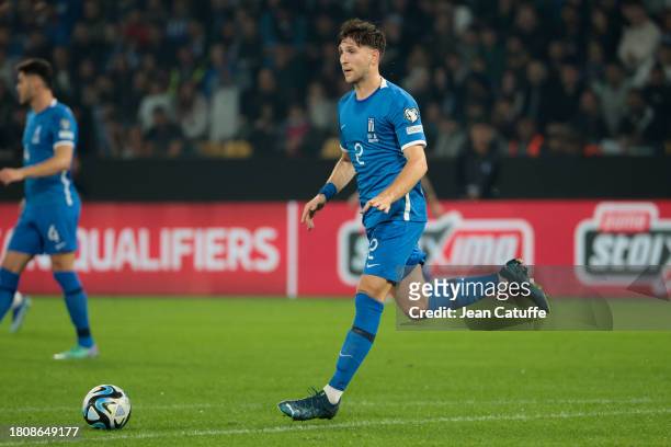 Panagiotis Retsos of Greece in action during the UEFA EURO 2024 European qualifier match between Greece and France at OPAP Arena, Agia Sofia Stadium...