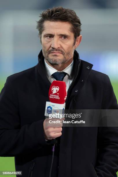 Bixente Lizarazu comments for TF1 the UEFA EURO 2024 European qualifier match between Greece and France at OPAP Arena, Agia Sofia Stadium on November...