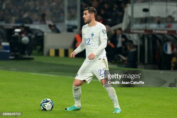 Theo Hernandez of France in action during the UEFA EURO 2024 European qualifier match between Greece and France at OPAP Arena, Agia Sofia Stadium on...