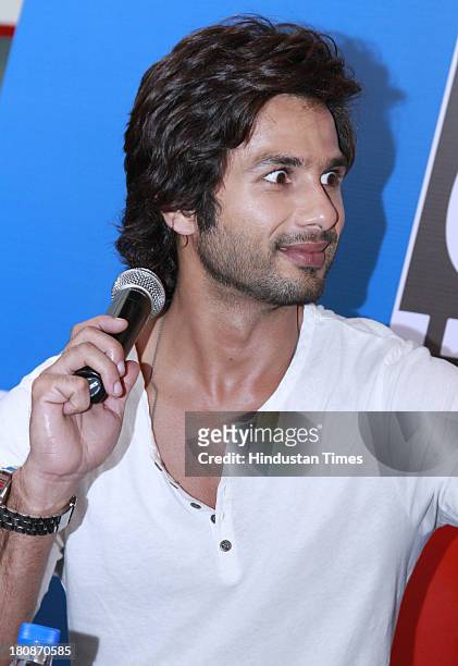 Indian Bollywood actor Shahid Kapoor during an exclusive interview for the promotion of upcoming movie Phata Poster Nikla Hero at HT Media Office on...