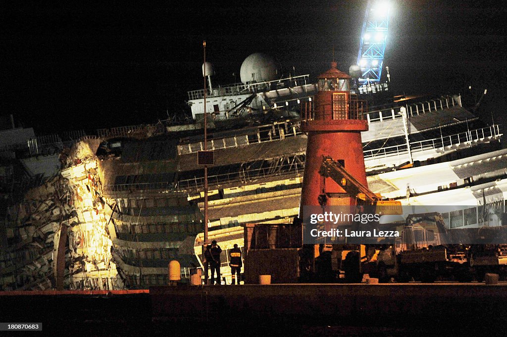 Engineers Attempt To Raise The Costa Concordia Cruise Ship After It Sank In 2012