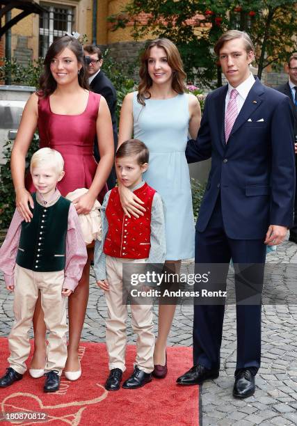 Princess Alexandra of Luxembourg, Princess Tessy of Luxembourg, Prince Louis of Luxembourg, Prince Noah of Luxmebourg and Prince Gabriel of...