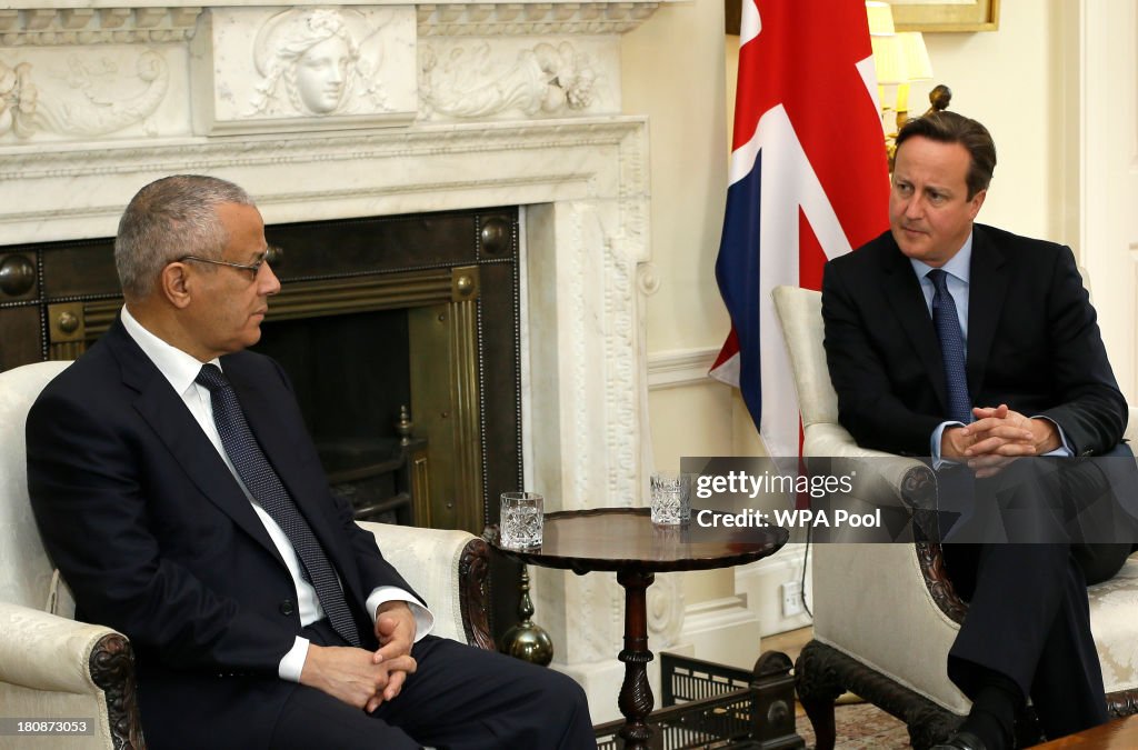 David Cameron Meets Libyan Prime Minister Ali Zeidan
