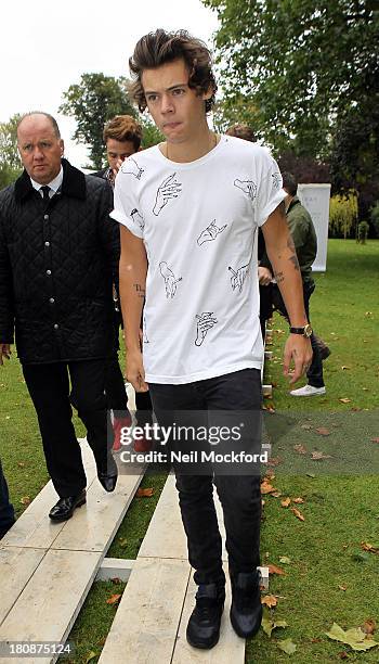 Harry Styles seen at Fashion East fasion show on September 17, 2013 in London, England.