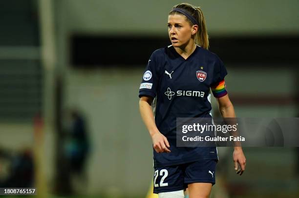 Olivia Schough of FC Rosengard during the Group A - UEFA Women's Champions League 2023/24 match between SL Benfica and FC Rosengard at Benfica Campus...