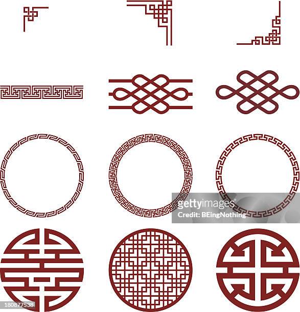 chinese paper and traditional pattern - east asian culture stock illustrations