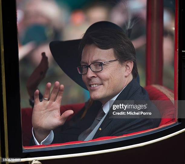 Prince Constantijn of The Netherlands waves during celebrations for Prinsjesdag on September 17, 2013 in The Hague, Netherlands.