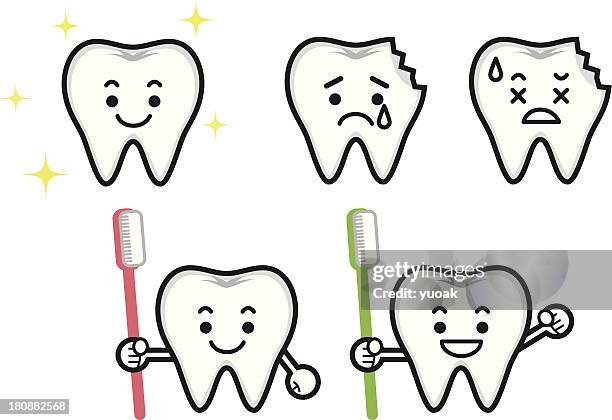 tooth mascot - toothache cartoon stock illustrations