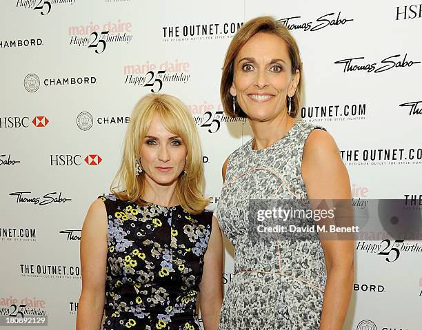 Marie Claire Editor-in-Chief Trish Halpin and Southbank MD Jackie Newcombe arrive at the Marie Claire 25th birthday celebration featuring Icons of...