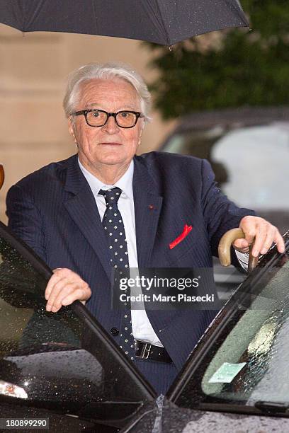 Roland Dumas leaves the 'legion d'honneur' medal ceremony at Elysee Palace on September 17, 2013 in Paris, France.